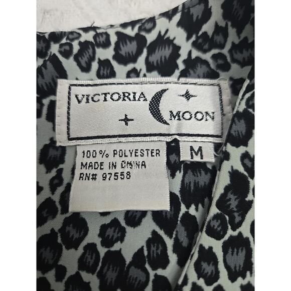 Victoria Moon Leopard Print Dress Sz M City Career Workwear - Picture 4 of 8